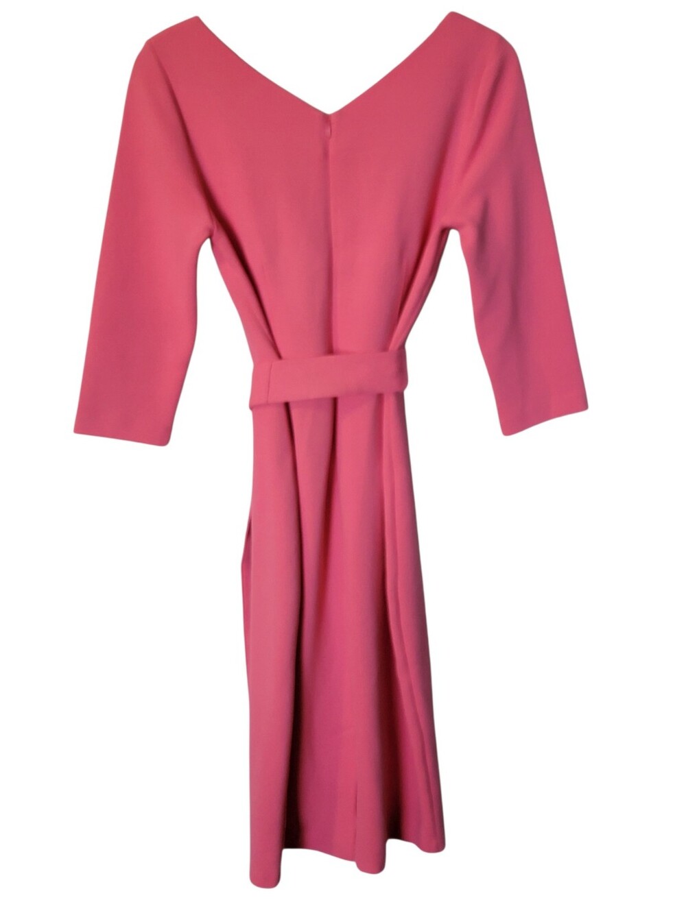 BODEN Margie V-Neck Bubble Gum Pink Ottoman Sheath Dress with Belt Size 6 - Picture 7 of 9